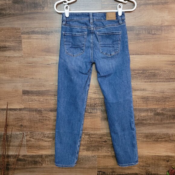American Eagle Jeans 0 S Next Level Stretch Skinny Low Rise Medium Dark - Picture 2 of 12